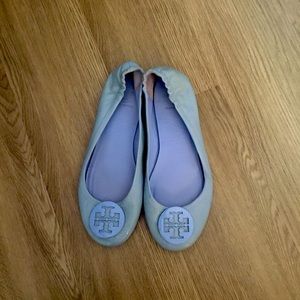 Baby Blue Tory Burch Travel Flats